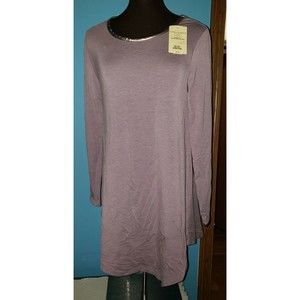 Soft Surroundings Sz XS Lavender Asymmetric Tunic Silver Leatherette Trim NWT‎